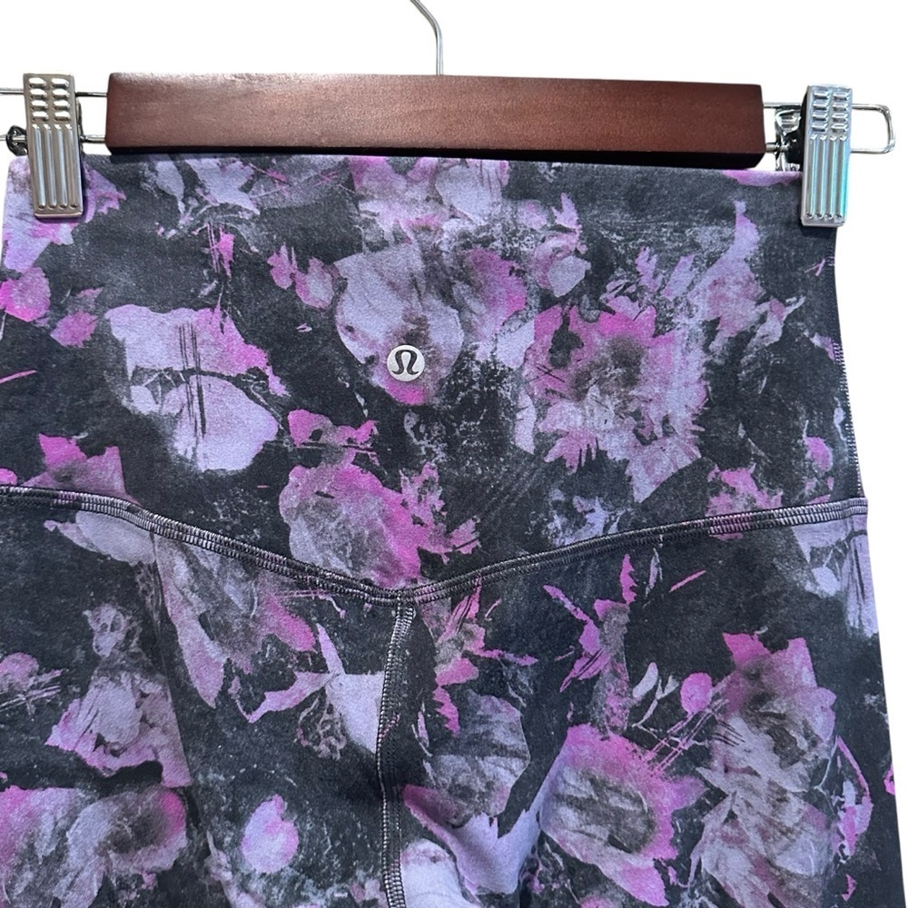 Lululemon Align Pant II 25" Leggings Womens 4 Floral Shift Multi Gray Running - Picture 6 of 8